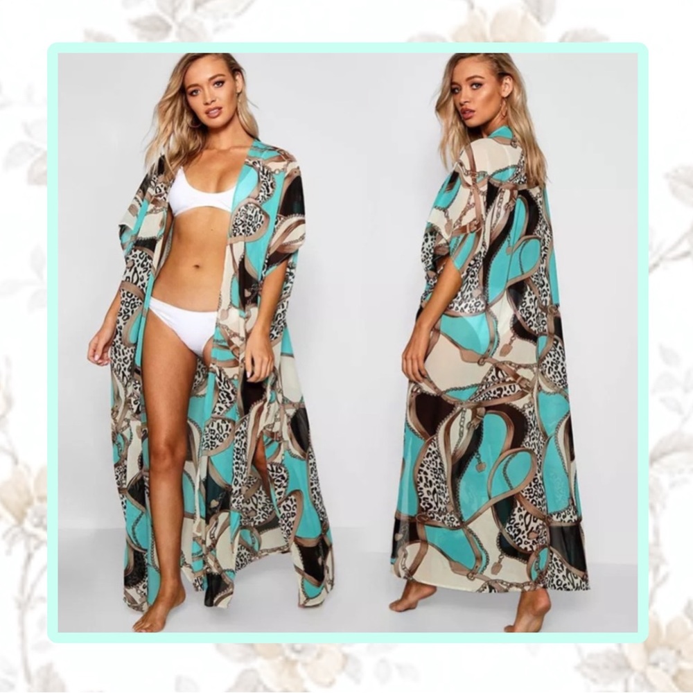 🌸 DESIGNER PRINT DUSTER ROBE KIMONO BOHO CHIC MAXI BOHEMIAN LONG COVER KAFTAN